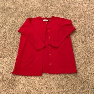 Large red cardigan